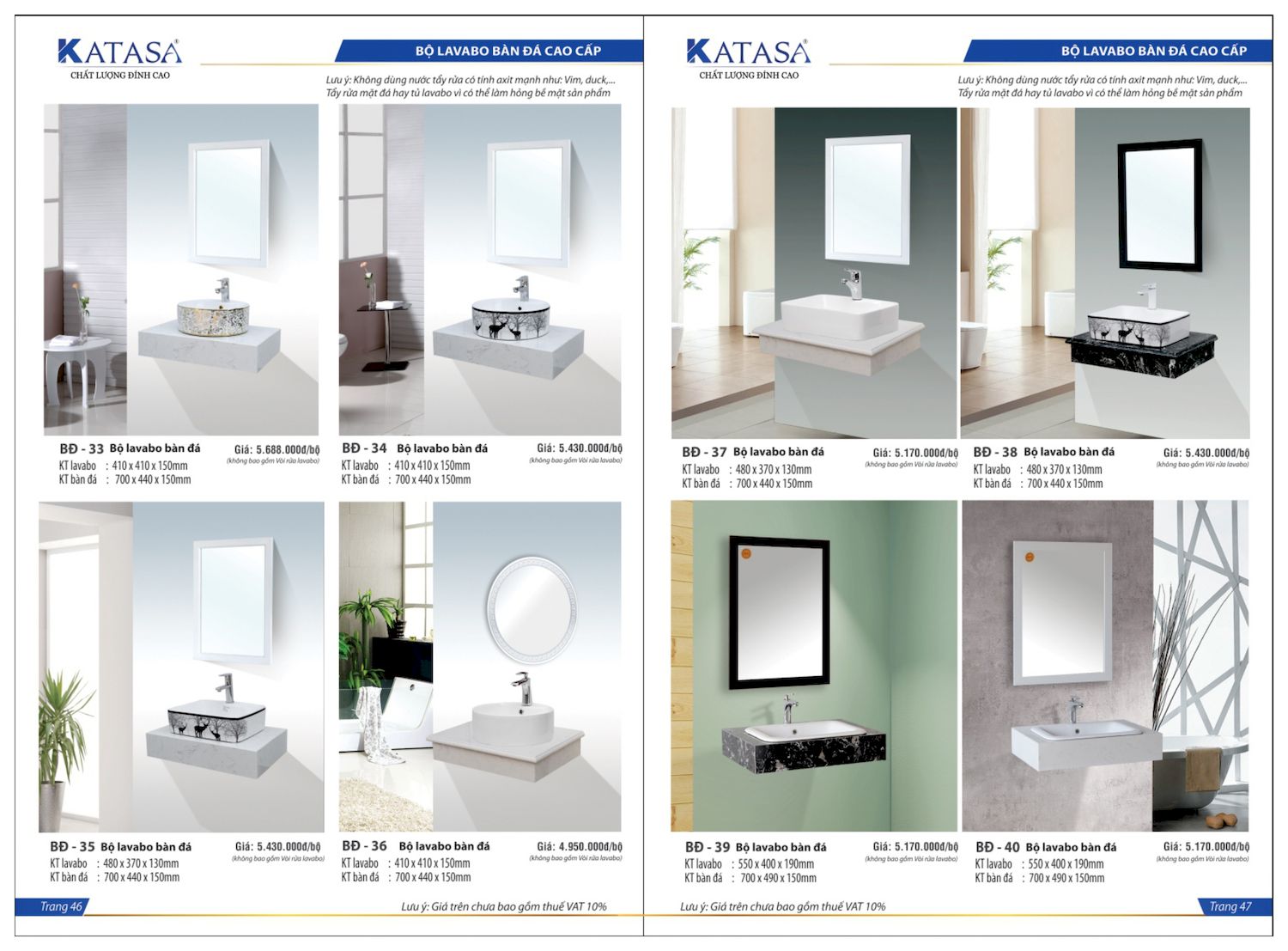 Thiết bị vệ sinh KATASA Catalogue và Bảng giá mới nhất /Page 
